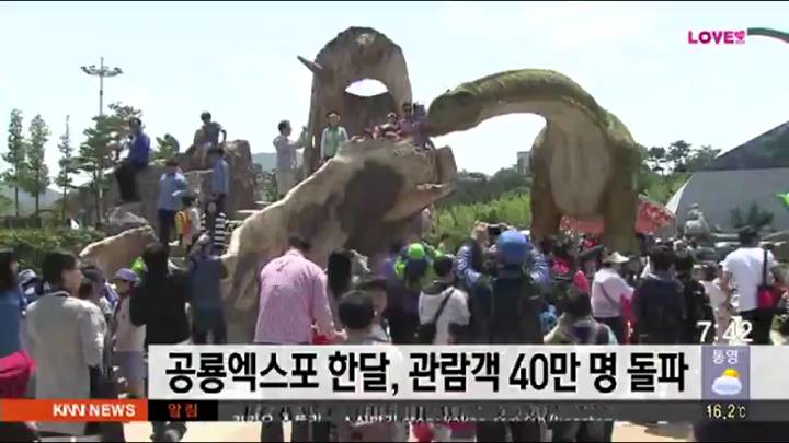 경남고성공룡세계 엑스포 개막 한달동안 관람객 40만명 넘어서