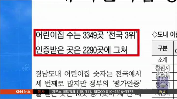 경남신문- 경남도 어린이집 평가인증 전국 최하위 수준
