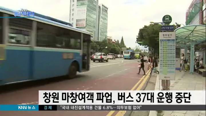 창원 마창여객 파업, 버스 37대 운행 중단