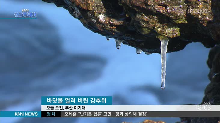 부산경남 최강 한파 "바닷물도 얼렸다"