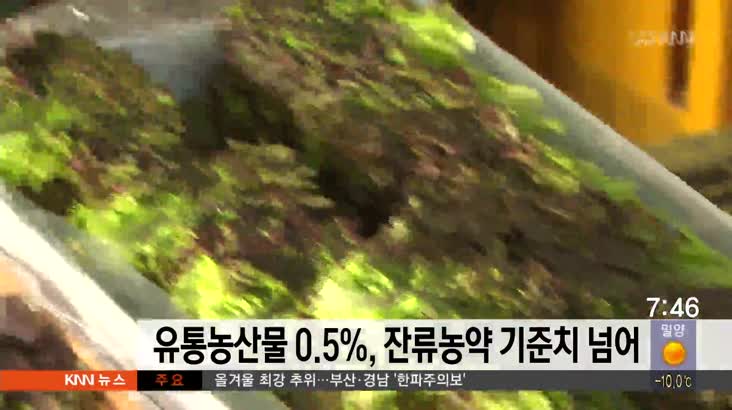 부산 유통농산물 0.5%서 잔류농약 기준치 넘어