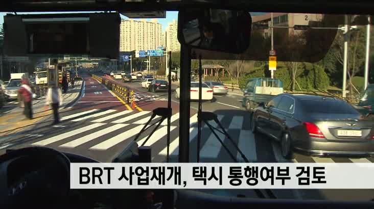 BRT 사업 재개 택시 통행 여부도 검토