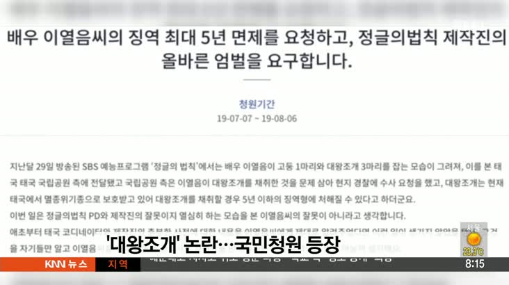 [핫이슈 클릭] – 연예가 화제-대왕조개 논란..국민청원 등장