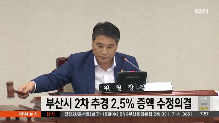 시의회, 부산시 추경예산 2.5% 증액 의결