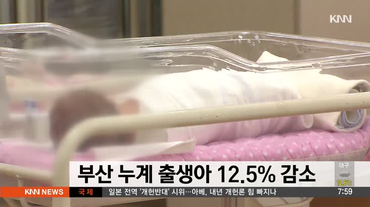 부산 누계 출생아 지난해보다 12.5% 감소