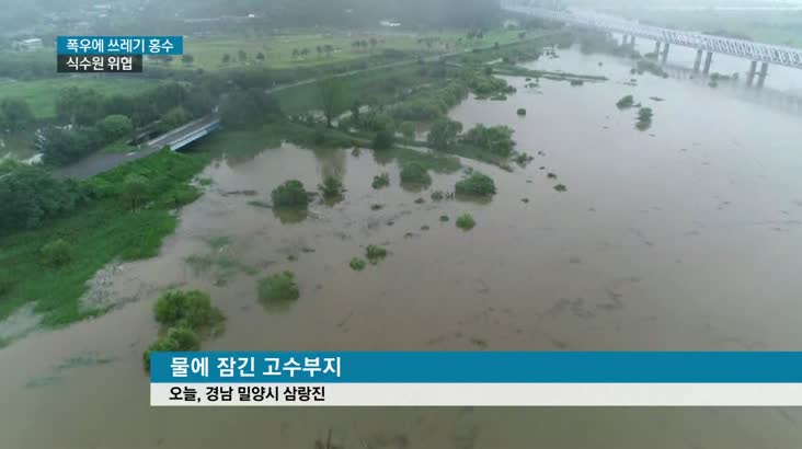폭우 지나간 낙동강, 쓰레기 홍수