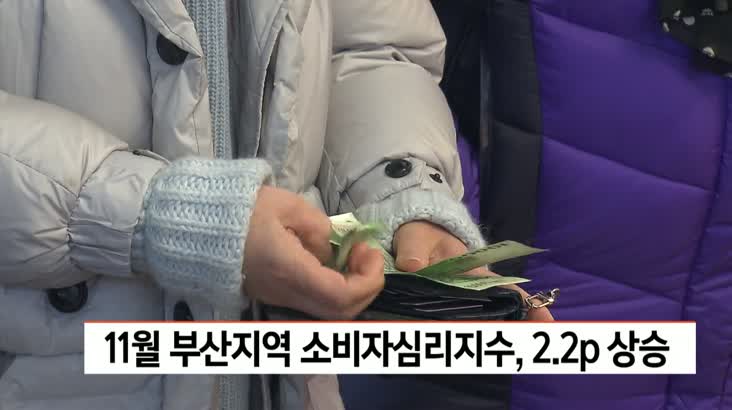 11월 부산지역 소비자심리지수, 전월대비 2.2p 상승