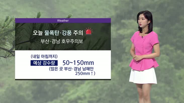 [오희주의 날씨]호우주의보 발효..바람도 강해