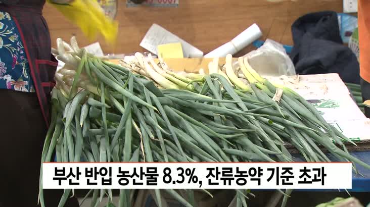 부산 반입 농산물 8.3%, 잔류농약 기준 초과