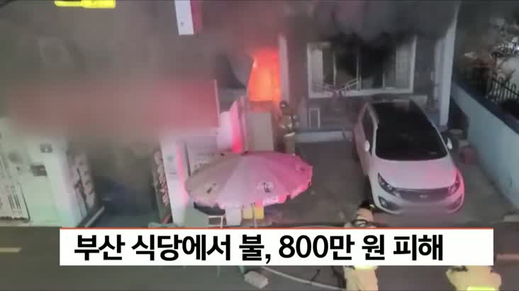 식당에서 불, 8백만원 피해