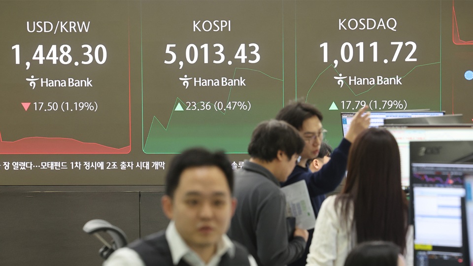 코스피, ‘오천피’ 탈환…코스닥도 ‘천스닥’ 돌파